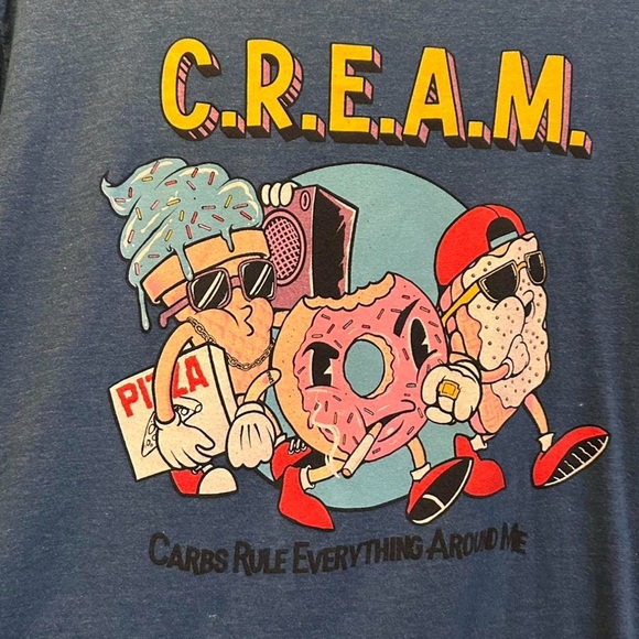 Blue Graphic Tee with Fun Cartoon Design - Picture 4 of 4